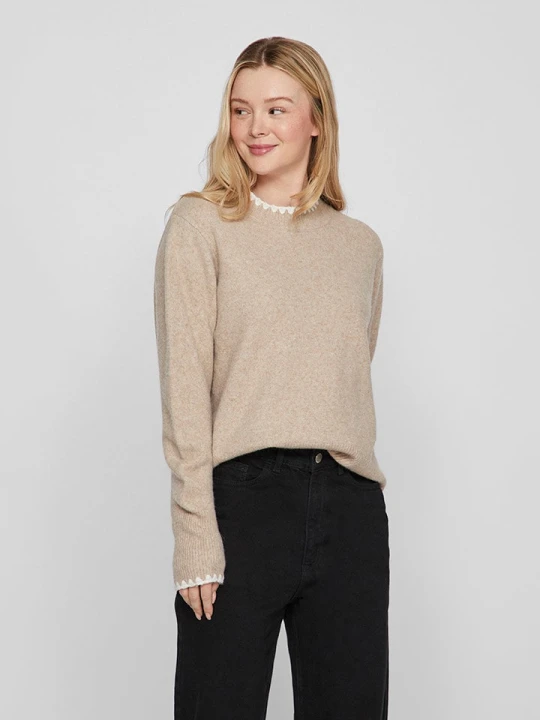 Zdjęcie produktu Vero Moda Sweter "Hefna" w kolorze beżowym rozmiar: XL
