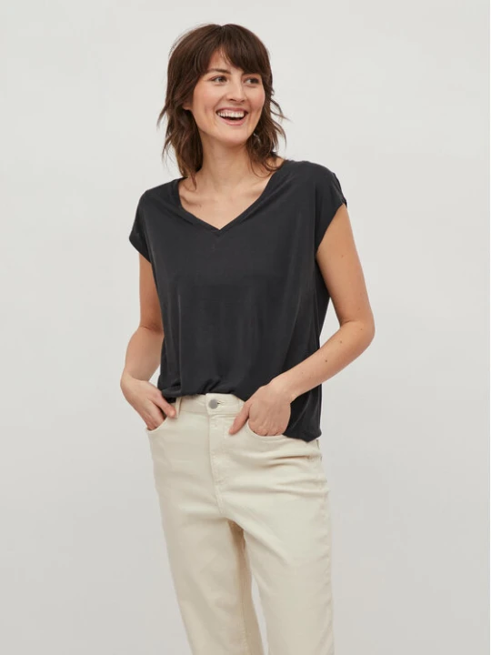 Zdjęcie produktu Vila T-Shirt Modala 14074847 Czarny Relaxed Fit