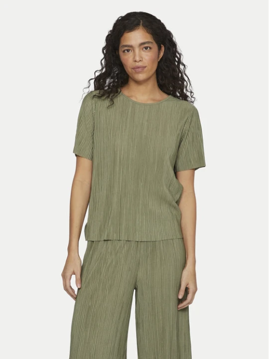 Zdjęcie produktu Vila T-Shirt Plisa 14089481 Zielony Regular Fit