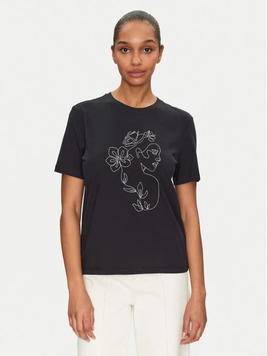 Zdjęcie produktu Vila T-Shirt Sybil 14108062 Czarny Regular Fit