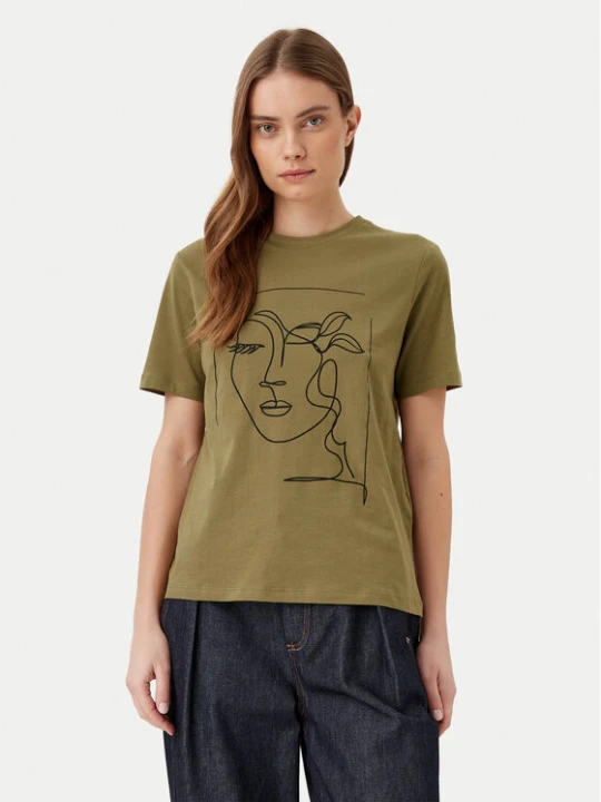 Zdjęcie produktu Vila T-Shirt Sybilla 14103247 Zielony Regular Fit