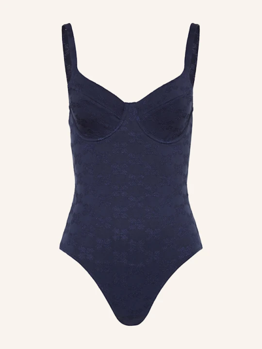 Zdjęcie produktu Vilebrequin Strój Kąpielowy Z Fiszbinami Turtle Monogram Jacquard Leonita blau GRANATOWY