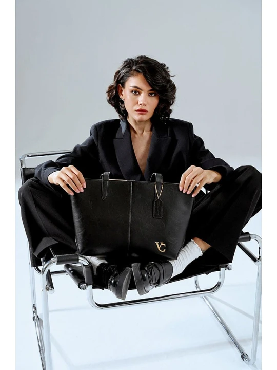 Zdjęcie produktu Vince Camuto Shopper bag "Savona" w kolorze czarnym - 38 x 27, 5 x 14 cm rozmiar: onesize