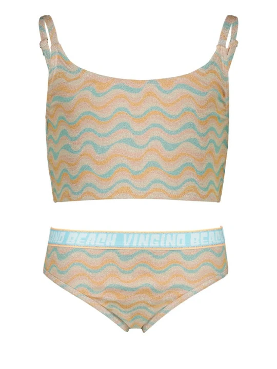 Zdjęcie produktu Vingino Bikini "Zemmy" w kolorze pomarańczowo-turkusowym rozmiar: 152