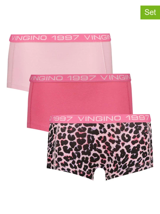 Zdjęcie produktu Vingino Pełne majtki (3 pary) w kolorze różowo-czarnym rozmiar: 170 / 176