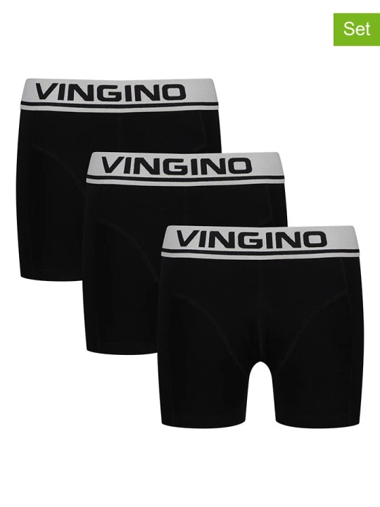 Zdjęcie produktu Vingino Bokserki (3 pary) w kolorze czarnym rozmiar: 134/140