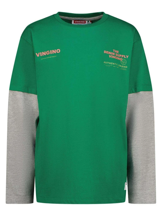 Zdjęcie produktu Vingino Koszulka w kolorze zielono-szarym rozmiar: 128