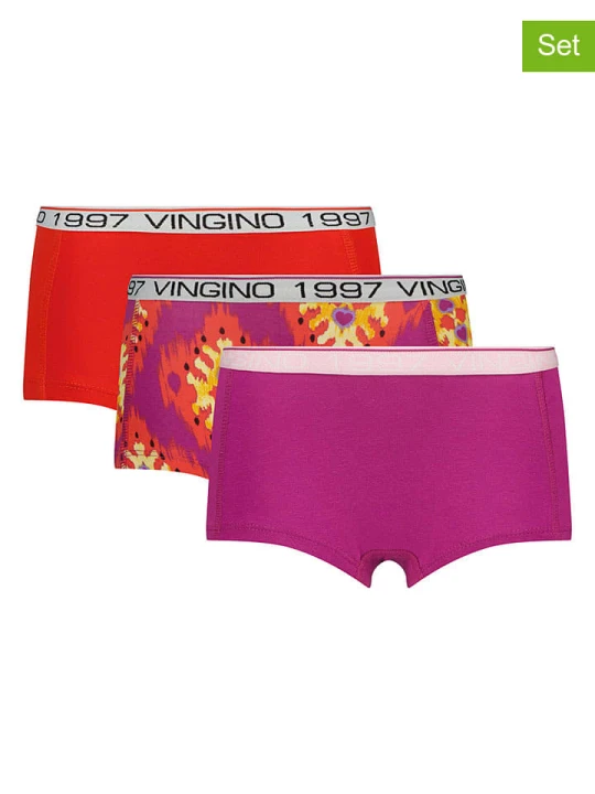 Zdjęcie produktu Vingino Pełne majtki (3 pary) w kolorze fioletowo-czerwonym rozmiar: 146 / 152