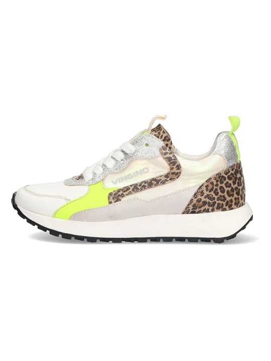 Zdjęcie produktu Vingino Skórzane sneakersy w kolorze beżowo-jasnobrązowym rozmiar: 38