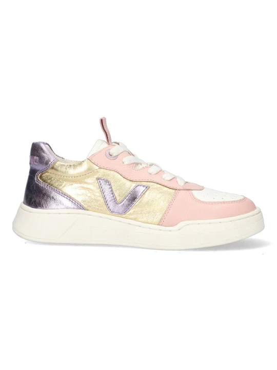 Zdjęcie produktu Vingino Skórzane sneakersy w kolorze jasnoróżowo-kremowym rozmiar: 36