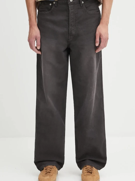 Zdjęcie produktu Visvim spodnie bawełniane fluxus 01 ex wide brązowy