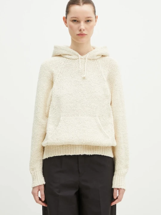 Zdjęcie produktu Visvim sweter jedwabny Raglan Hoodie P.O. Knit Mawata beżowy