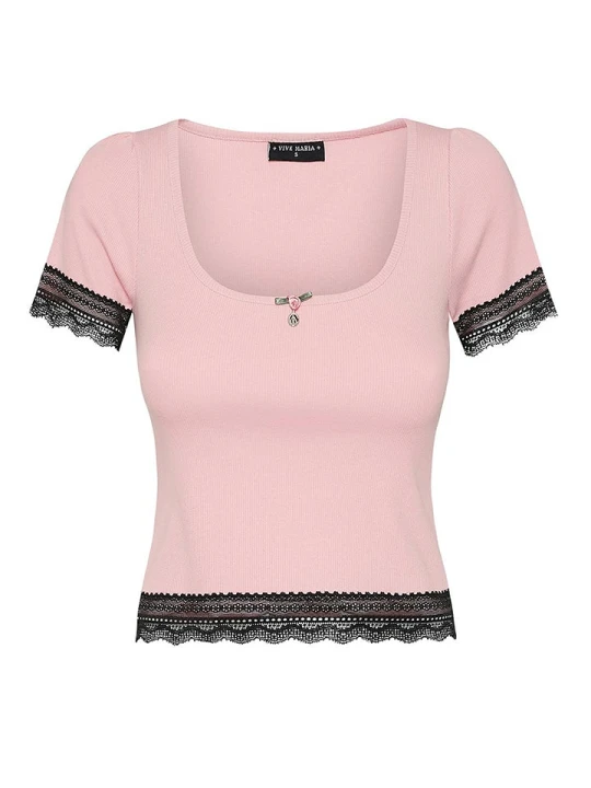 Zdjęcie produktu Vive Maria Koszulka "Sweet Cropped" w kolorze jasnoróżowym rozmiar: XL