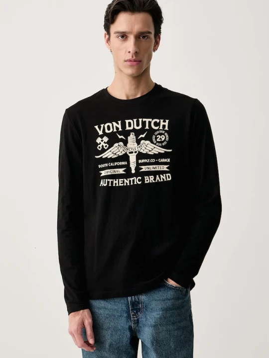 Zdjęcie produktu Von Dutch longsleeve męski bawełniany czarny
