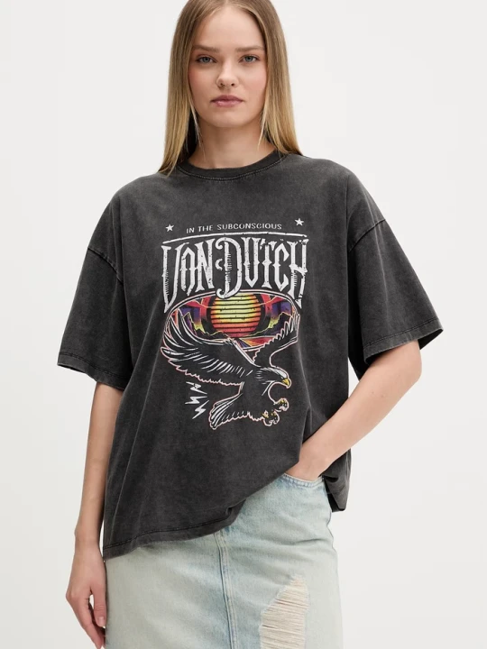 Zdjęcie produktu Von Dutch T-shirt damski bawełniany szary