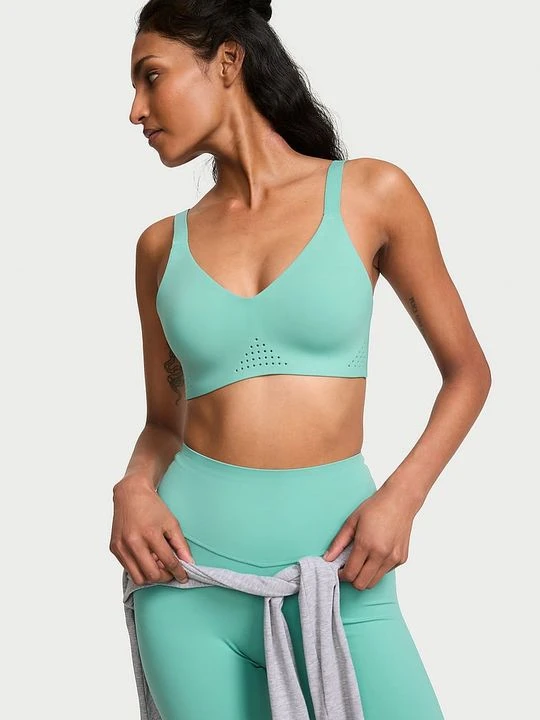 Zdjęcie produktu VSX Biustonosz sportowy z dekoltem V VSX Featherweight Victoria's Secret Zielony