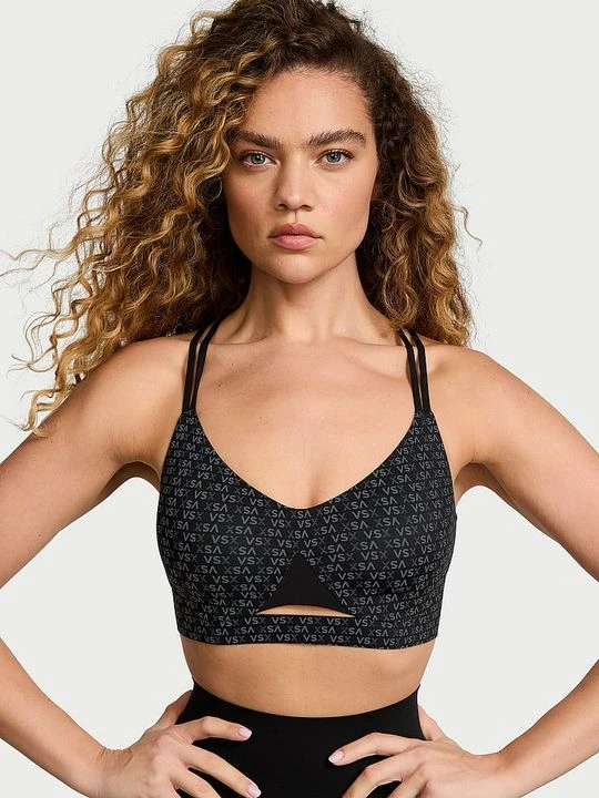 Zdjęcie produktu VSX Biustonosz sportowy z lekkim wsparciem Elevate Strappy Victoria's Secret Z nadrukiem