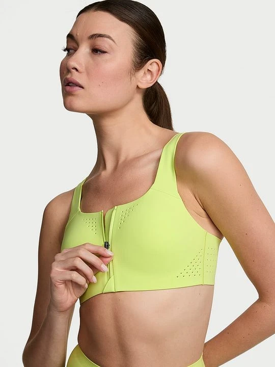 Zdjęcie produktu VSX Biustonosz sportowy z maksymalnym podtrzymaniem z suwakiem Featherweight Max Front-Close Victoria's Secret Zielony