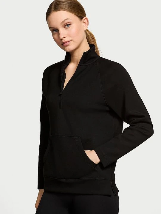 Zdjęcie produktu VSX Bluza z krótkim suwakiem VSX Featherweight Knit Victoria's Secret Czarny