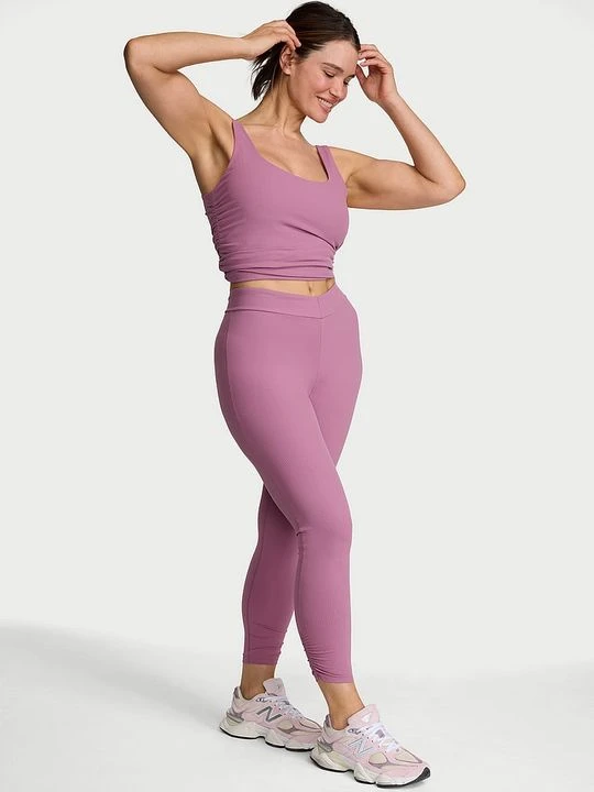 Zdjęcie produktu VSX Legginsy prążkowane z talią V VSX Elevate Victoria's Secret Fioletowy