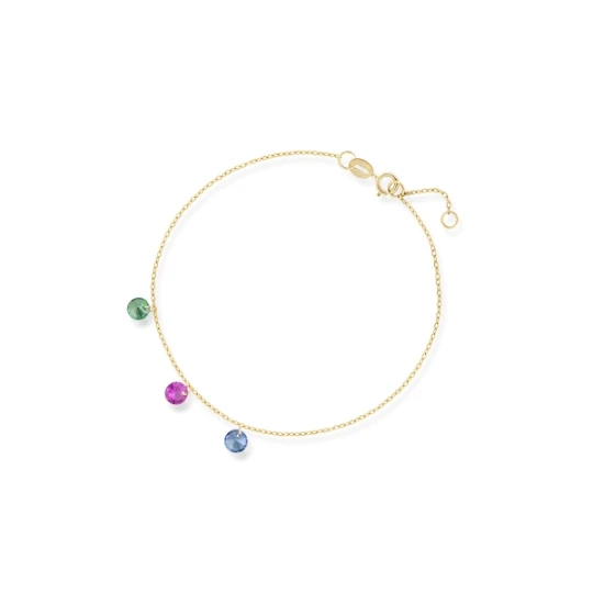 Zdjęcie produktu W.KRUK Bransoleta złota z kolorowymi cyrkoniami