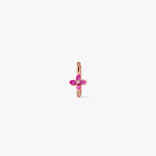 Zdjęcie produktu W.KRUK Kolczyk srebrny Kwiaty Nocy Różowy Bez