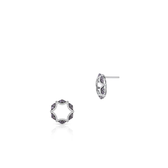 Zdjęcie produktu W.KRUK Kolczyki białe złoto z diamentami i tanzanitami