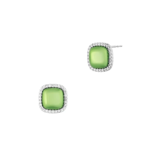 Zdjęcie produktu W.KRUK Kolczyki Green Squares Princess Club PICKY PICA