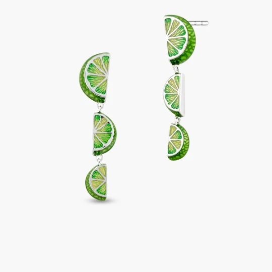 Zdjęcie produktu W.KRUK Kolczyki srebrne Kwiaty Nocy Limonki