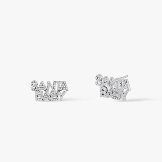 Zdjęcie produktu W.KRUK Kolczyki srebrne z cyrkoniami Santa Baby