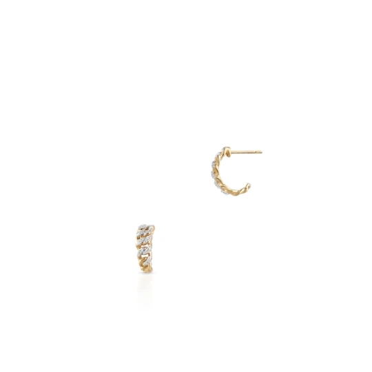 Zdjęcie produktu W.KRUK Kolczyki złote półkola z diamentami