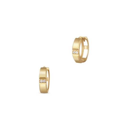 Zdjęcie produktu W.KRUK Kolczyki złote z cyrkoniami