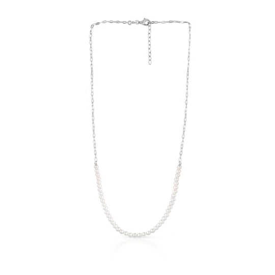 Zdjęcie produktu W.KRUK Naszyjnik srebrny z perłami Swarovski