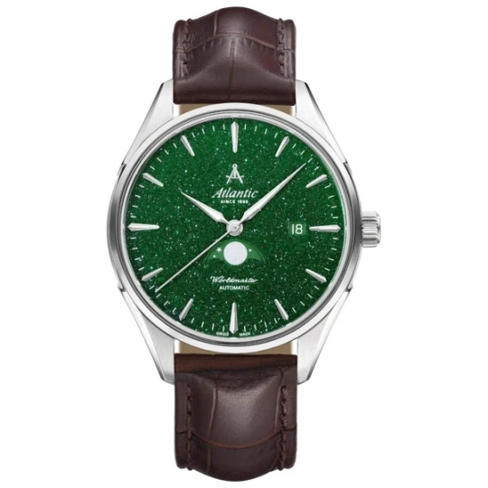 Zdjęcie produktu W.KRUK ZEGAREK ATLANTIC WORLDMASTER MOONPHASE GREEN AVENTURINE