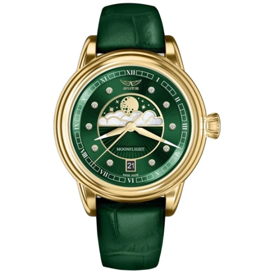 Zdjęcie produktu W.KRUK ZEGAREK AVIATOR DOUGLAS MOONFLIGHT DIAMOND POLISH EDITION