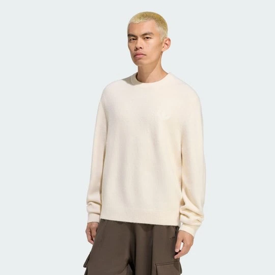 Zdjęcie produktu W PEŁNI DZIANINOWY SWETER TREFOIL ESSENTIALS Adidas Cream White