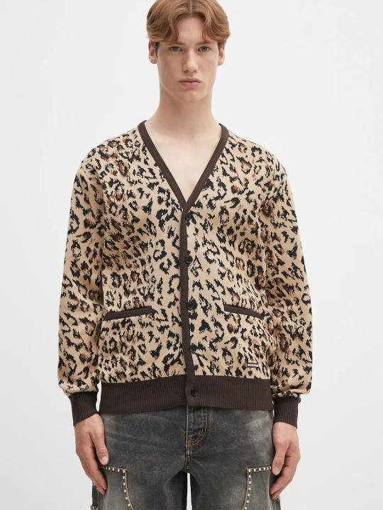 Zdjęcie produktu Wacko Maria kardigan bawełniany leopard jacquard