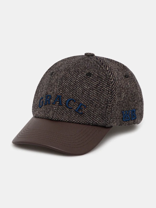 Zdjęcie produktu Wales Bonner czapka z daszkiem z dodatkiem wełny Grace Wool Cap brązowy