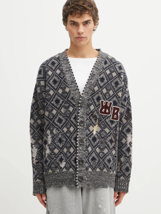 Zdjęcie produktu Wales Bonner kardigan wełniany Sibling Cardigan szary