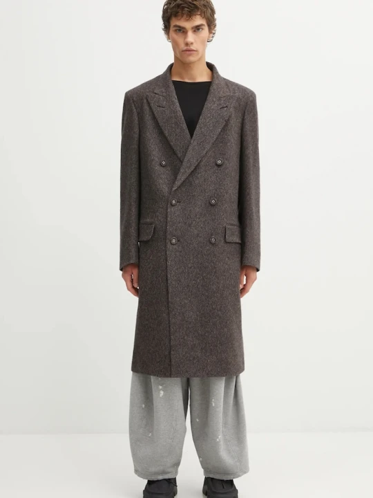 Zdjęcie produktu Wales Bonner płaszcz wełniany Mayfair Coat brązowy