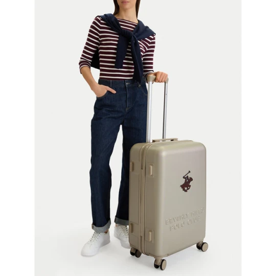 Zdjęcie produktu Walizka średnia Beverly Hills Polo Club CEO-BHPC-M-003-08-BEIGE Beżowy