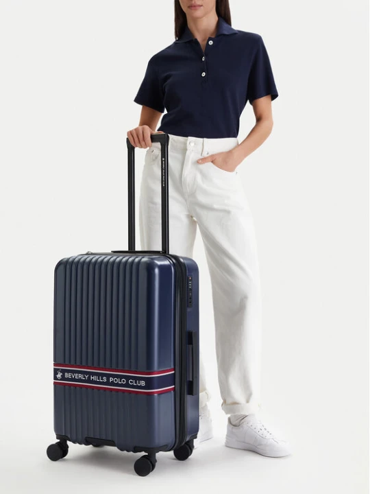 Zdjęcie produktu Walizka średnia Beverly Hills Polo Club CEO-BHPC-M-006-08-NAVY Granatowy