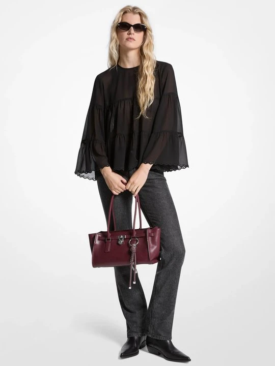 Zdjęcie produktu Warstwowa bluzka z żorżety Michael Kors CZARNY (Czarny)
