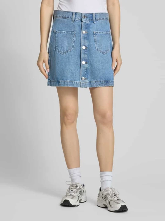 Zdjęcie produktu Wąska spódnica jeansowa z czystej bawełny model 'AMAZING' Only Jasnoniebieski