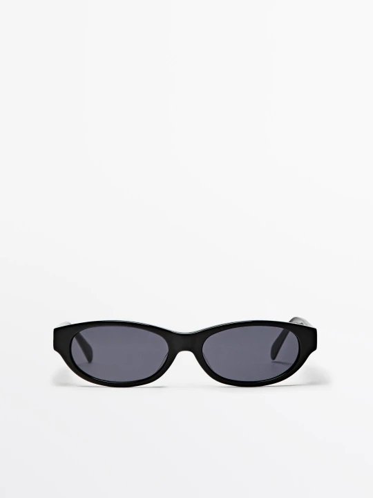 Zdjęcie produktu Wąskie Okulary Przeciwsłoneczne - Czarny - - Massimo Dutti - Female