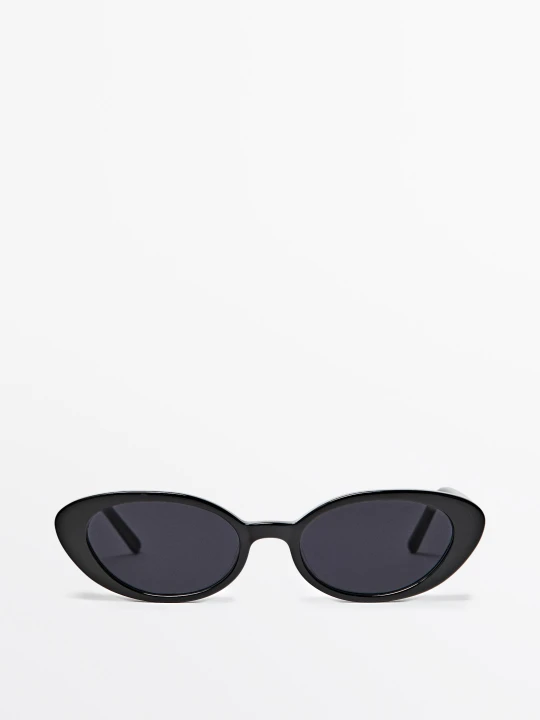 Zdjęcie produktu Wąskie Okulary Przeciwsłoneczne - Czarny - - Massimo Dutti - Female