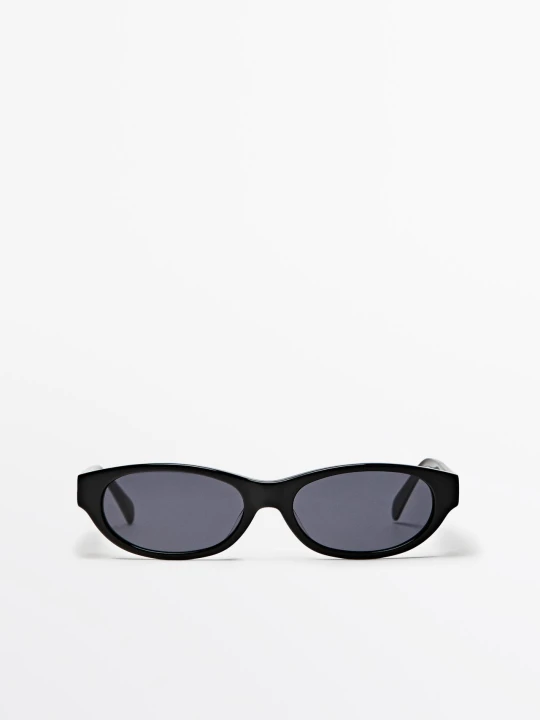 Zdjęcie produktu Wąskie Okulary Przeciwsłoneczne - Czarny - - Massimo Dutti - Kobieta
