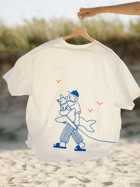 Zdjęcie produktu Wave Prosto x Petopo t-shirt bawełniany unisex beżowy
