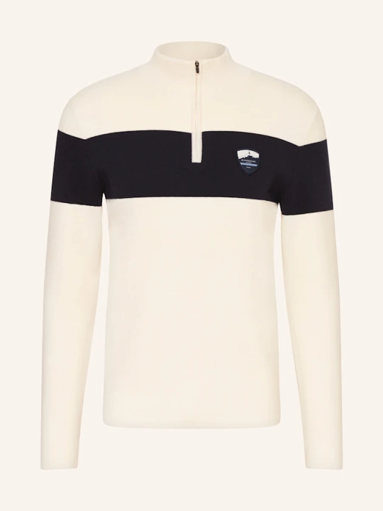 Zdjęcie produktu We Norwegians Sweter Typu Troyer Holmenkollen Z Dodatkiem Wełny Merino weiss