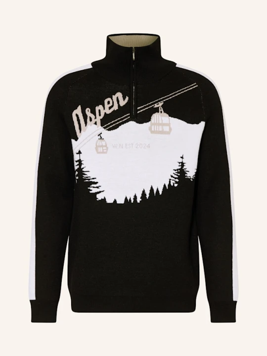 Zdjęcie produktu We Norwegians Swetry Typu Troyer Afterski Z Wełny Merino schwarz czarny